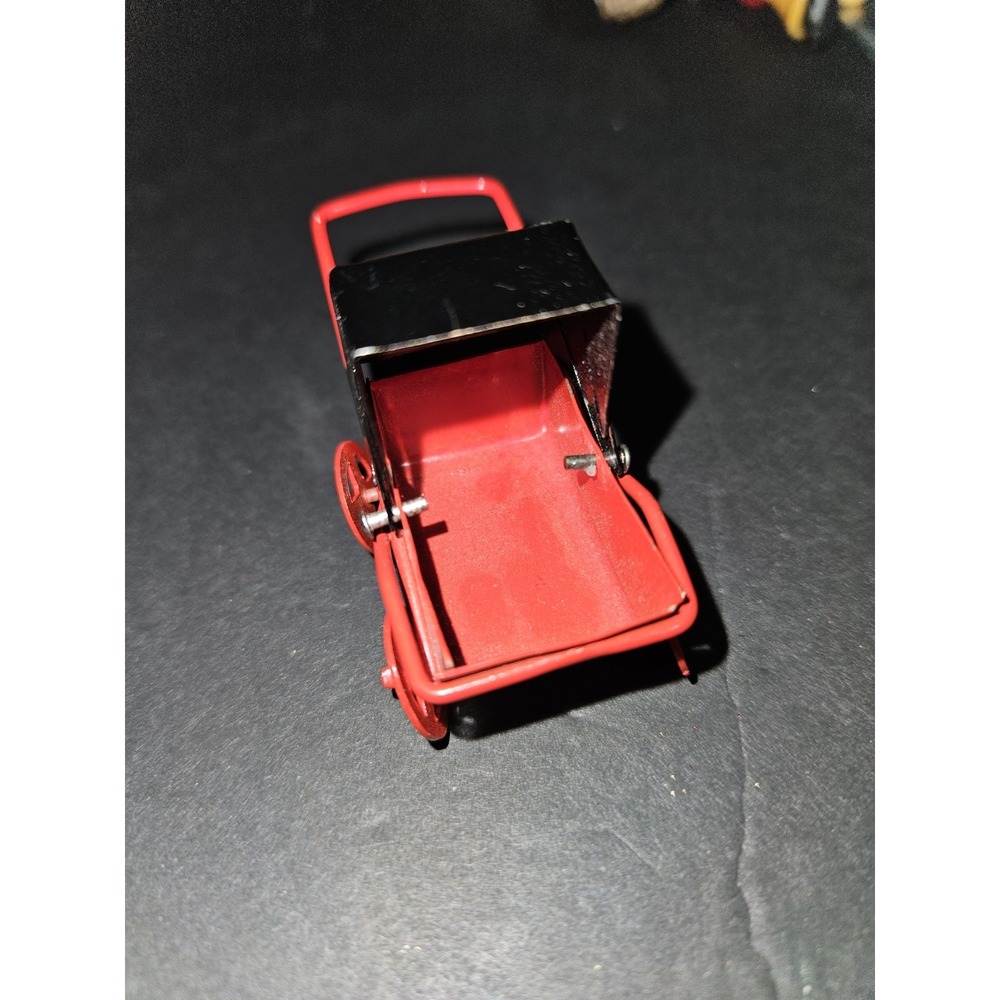 Mini Metal Red And Black Metal Dollhouse Baby Buggy So Cute - Picture 2 of 4